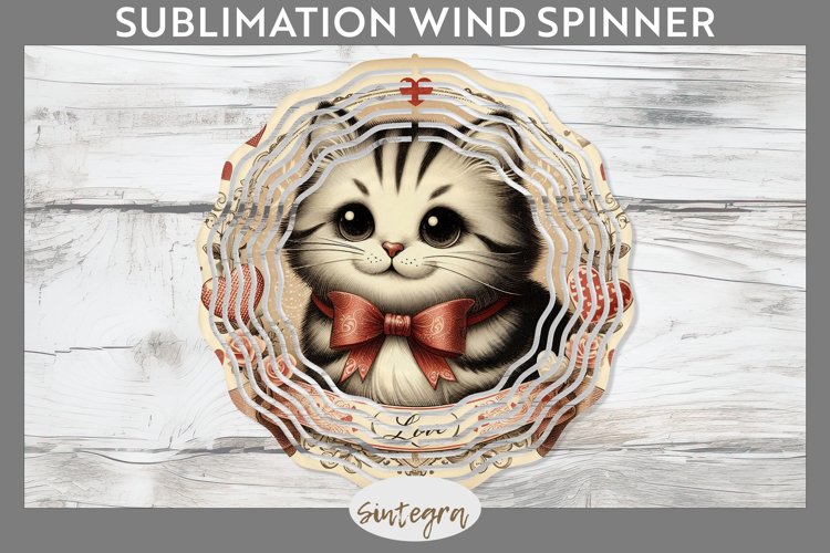 Love Cat v1 Wind Spinner Sublimation example image 1