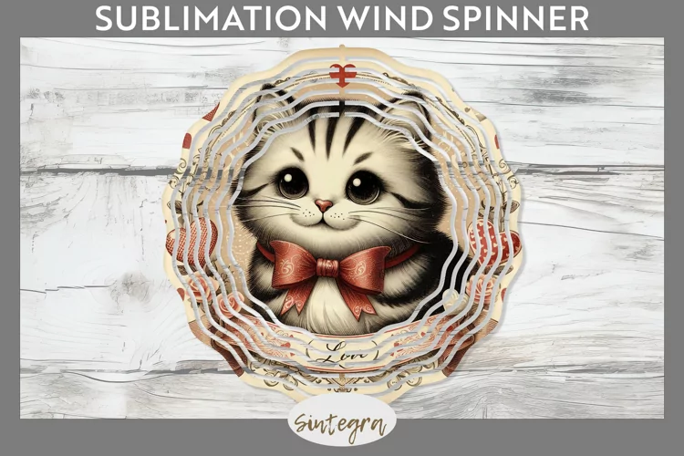 Love Cat v1 Wind Spinner Sublimation