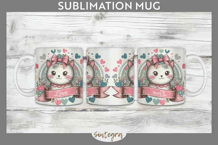 Love Cat v10 Mug Wrap Sublimation