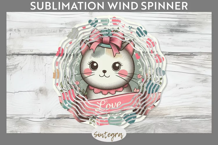 Love Cat v10 Wind Spinner Sublimation