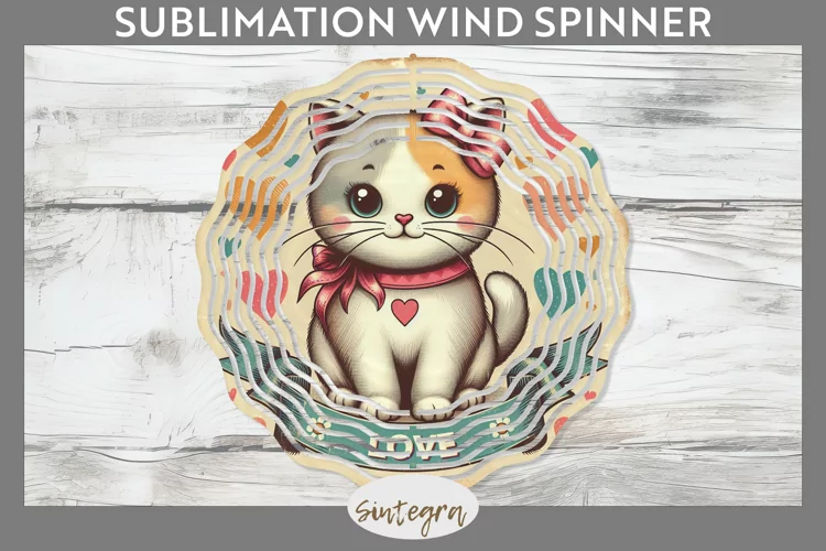 Love Cat v11 Wind Spinner Sublimation