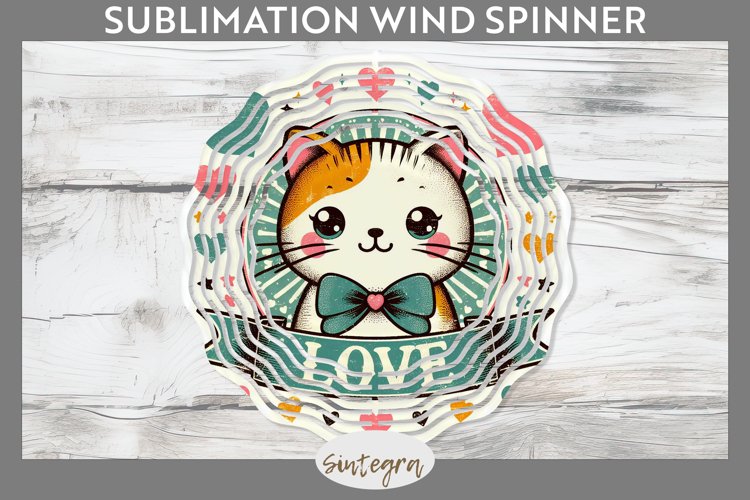 Love Cat v12 Wind Spinner Sublimation example image 1