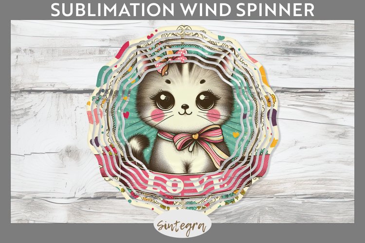 Love Cat v14 Wind Spinner Sublimation