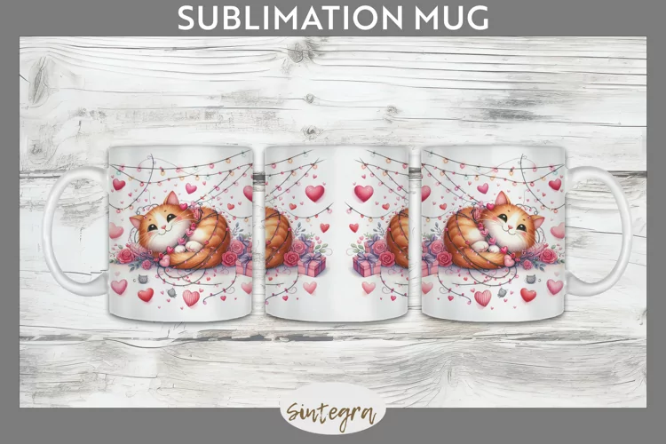 Love Cat v15 Mug Wrap Sublimation