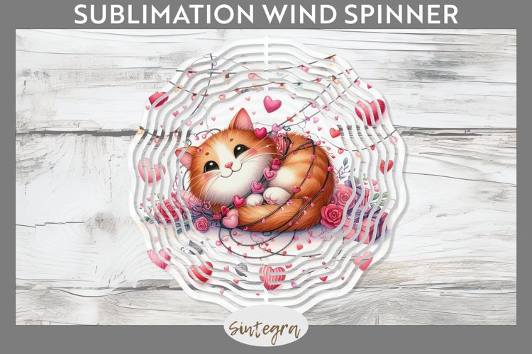 Love Cat v15 Wind Spinner Sublimation example image 1