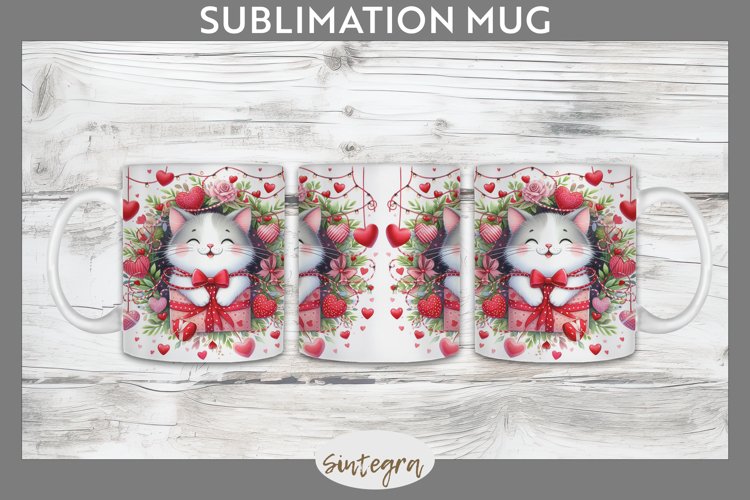 Love Cat v16 Mug Wrap Sublimation