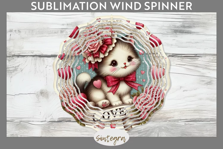 Love Cat v2 Wind Spinner Sublimation