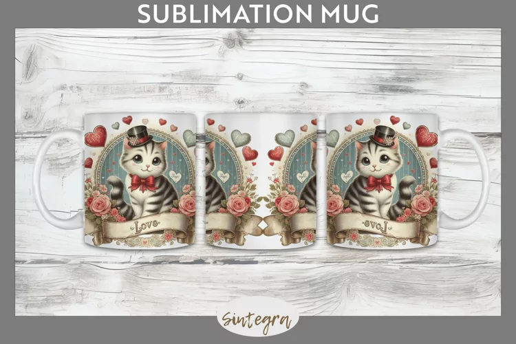 Love Cat v3 Mug Wrap Sublimation