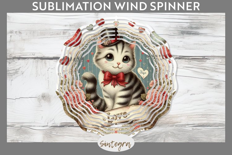 Love Cat v3 Wind Spinner Sublimation example image 1