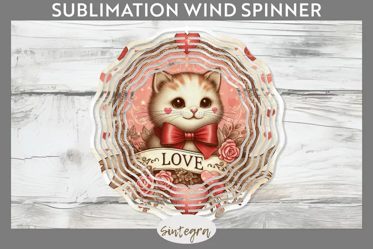 Love Cat v4 Wind Spinner Sublimation