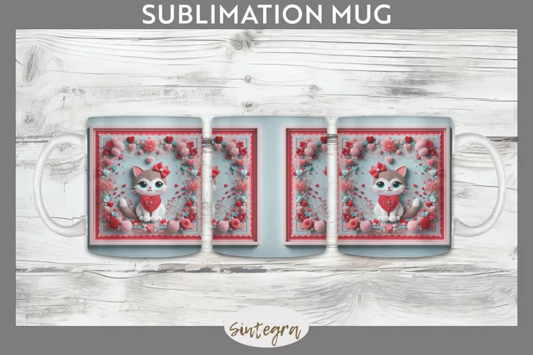 Love Cat v5 Mug Wrap Sublimation