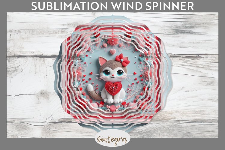 Love Cat v5 Wind Spinner Sublimation example image 1