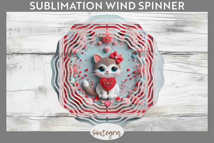 Love Cat v5 Wind Spinner Sublimation