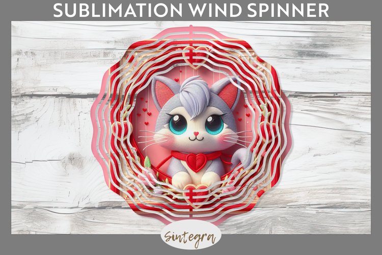 Love Cat v6 Wind Spinner Sublimation example image 1
