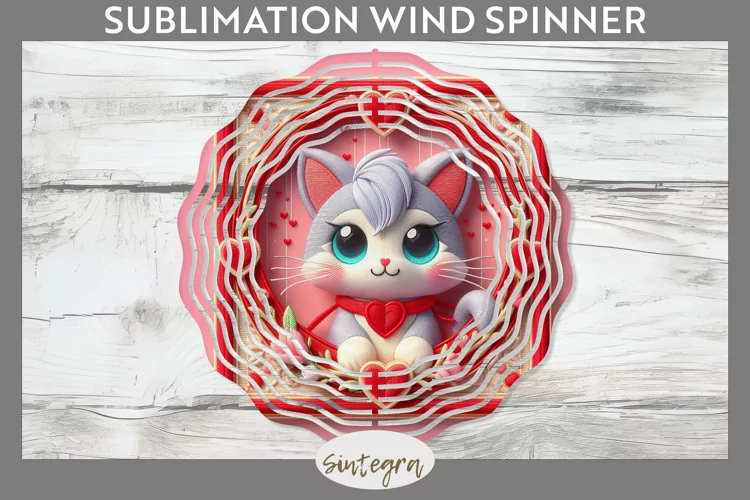 Love Cat v6 Wind Spinner Sublimation