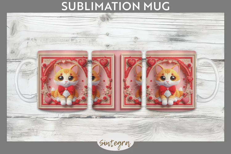 Love Cat v7 Mug Wrap Sublimation