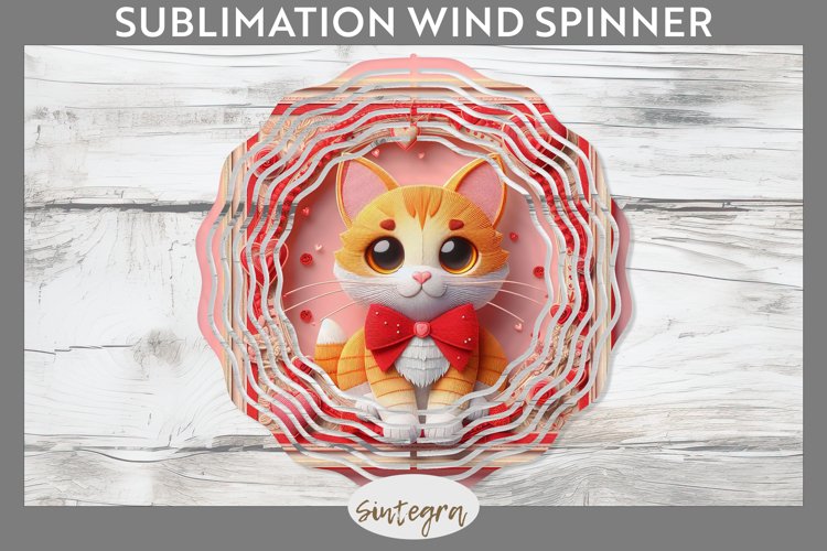 Love Cat v7 Wind Spinner Sublimation example image 1