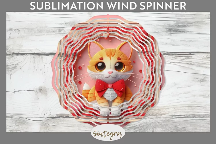 Love Cat v7 Wind Spinner Sublimation
