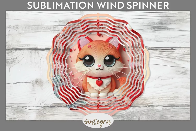 Love Cat v8 Wind Spinner Sublimation