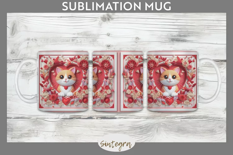 Love Cat v9 Mug Wrap Sublimation