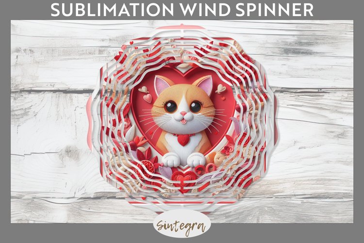 Love Cat v9 Wind Spinner Sublimation example image 1