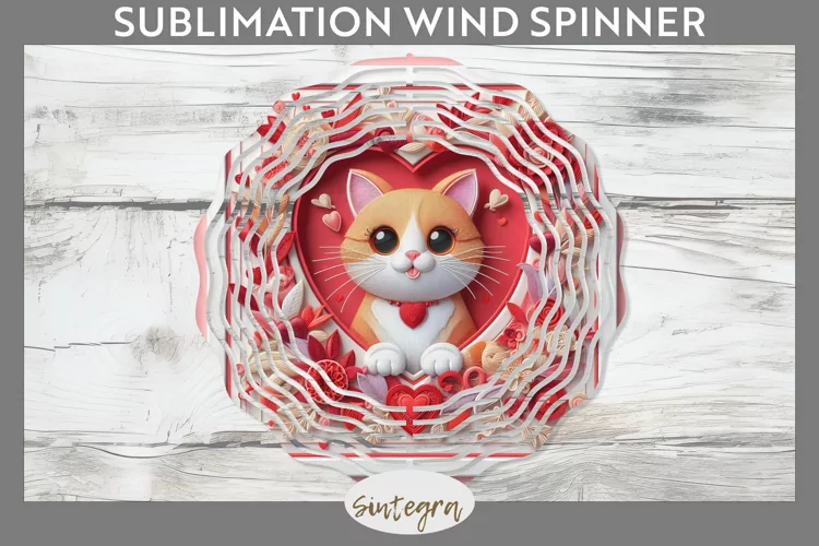 Love Cat v9 Wind Spinner Sublimation