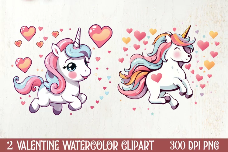 Unicorn Valentine Clipart Sublimation, Christmas Clipart