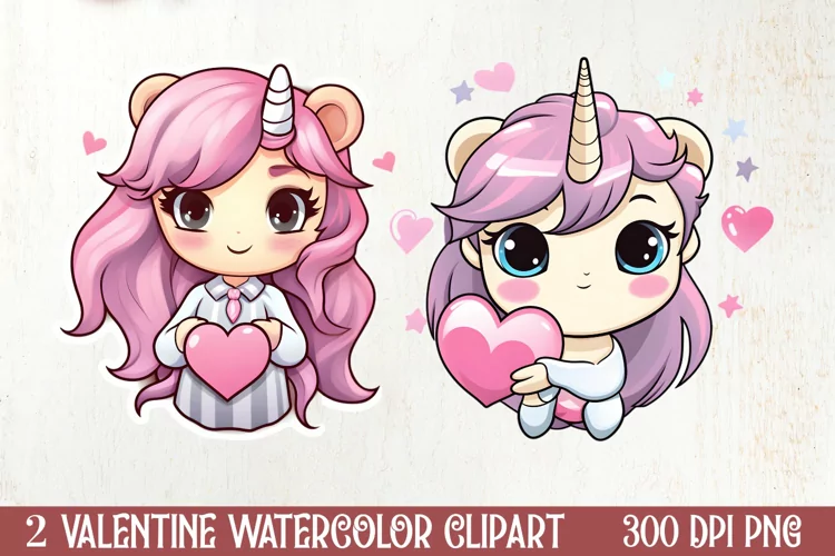 Unicorn Valentine Clipart Sublimation, Christmas Clipart
