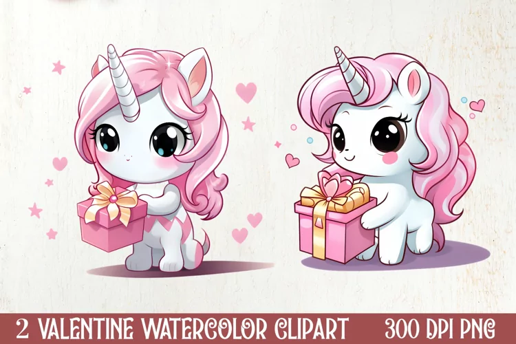 Unicorn Valentine Clipart Sublimation, Christmas Clipart