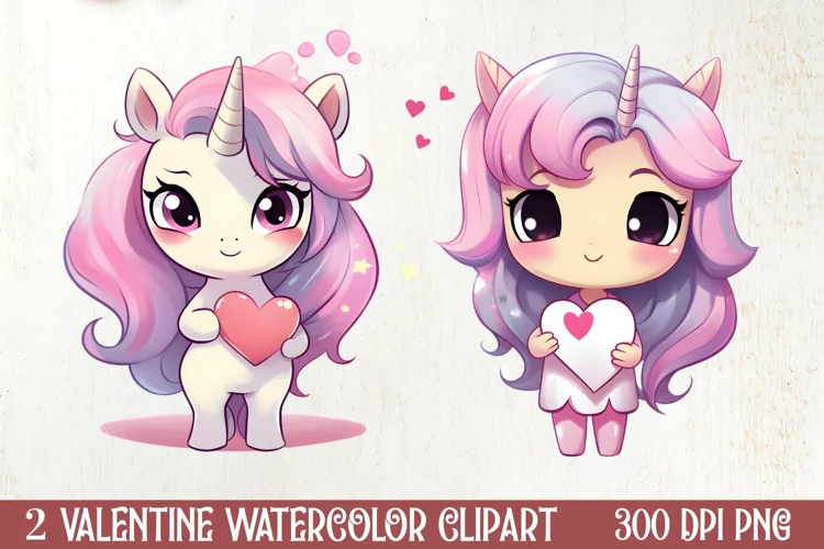 Unicorn Valentine Clipart Sublimation, Christmas Clipart