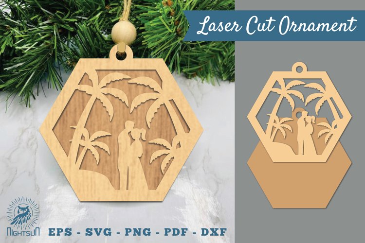 Love Couple Laser Cut Ornament SVG example image 1