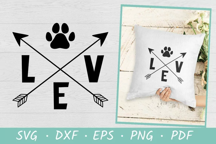 Dog Lover SVG | Paw print | Love pet SVG