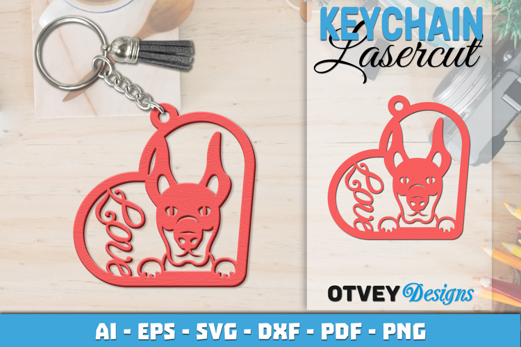 Love Dog Keychain | Laser Cut Pet Lover