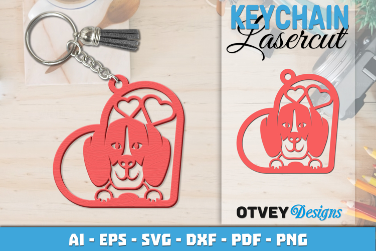 Love Dog Keychain | Laser Cut Pet Lover