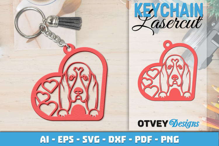 Love Dog Keychain | Laser Cut Pet Lover