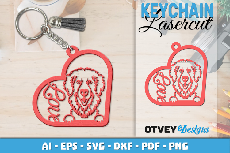Love Dog Keychain | Laser Cut Pet Lover
