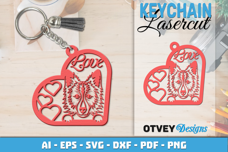 Love Dog Keychain | Laser Cut Pet Lover