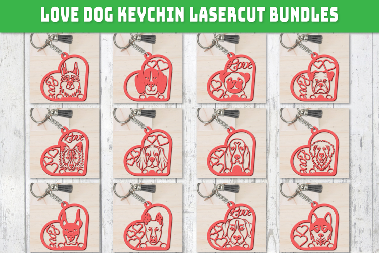 Love Dog Keychain | Laser Cut Pet Lover BUDNLES