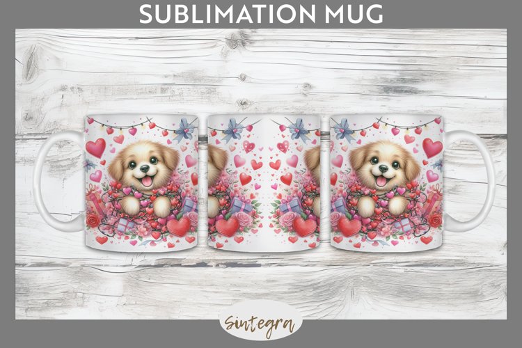 Love Dog v1 Mug Wrap Sublimation example image 1