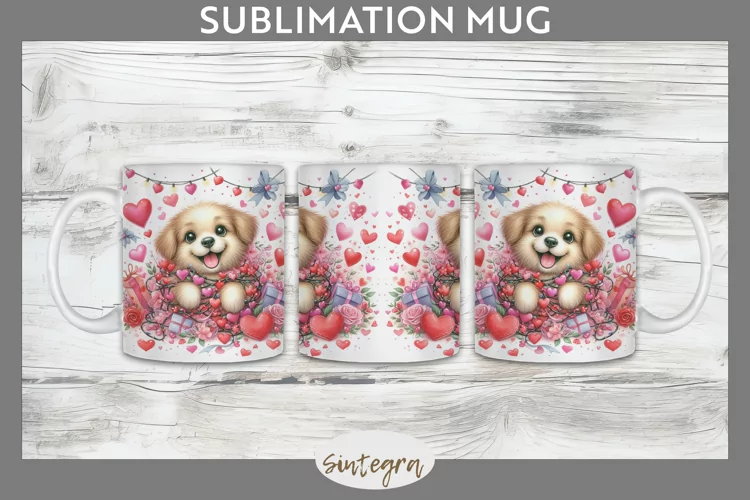 Love Dog v1 Mug Wrap Sublimation