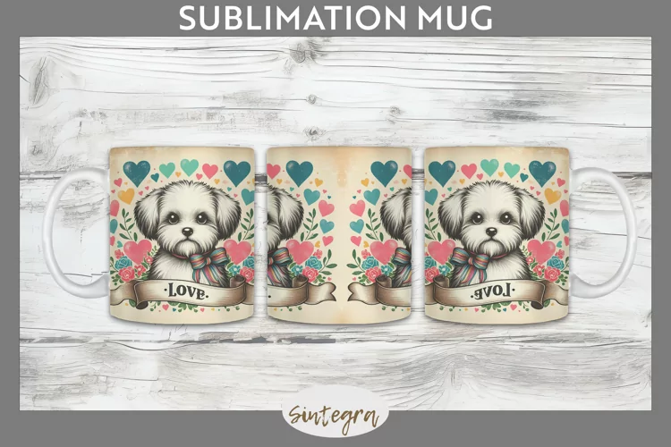 Love Dog v10 Mug Wrap Sublimation