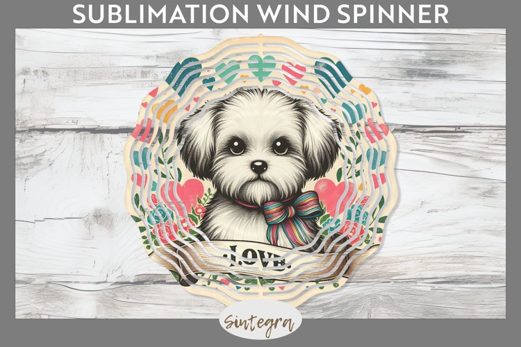 Love Dog v10 Wind Spinner Sublimation example image 1