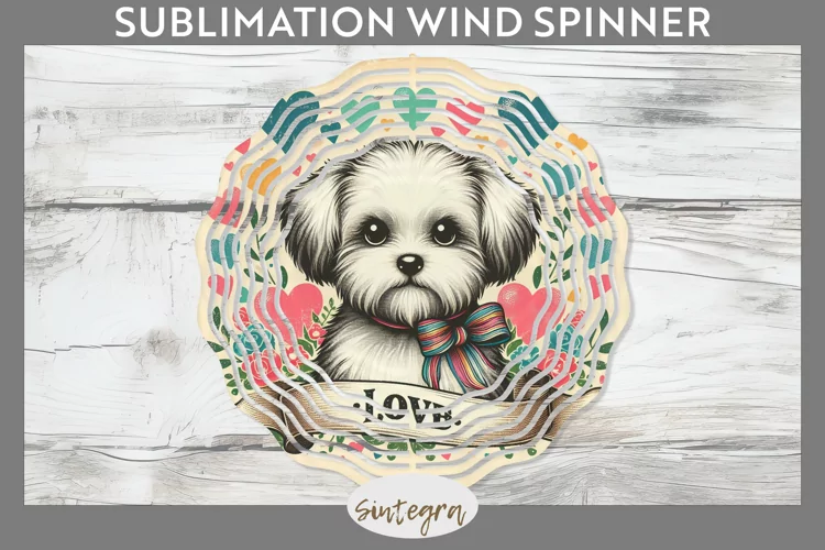 Love Dog v10 Wind Spinner Sublimation