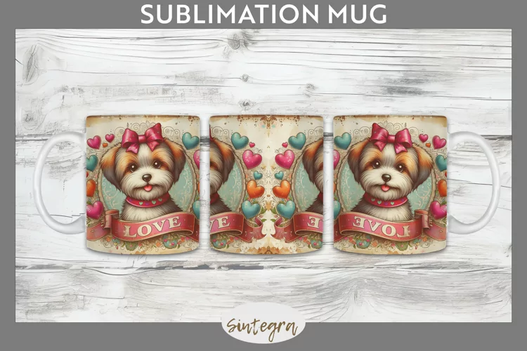 Love Dog v11 Mug Wrap Sublimation