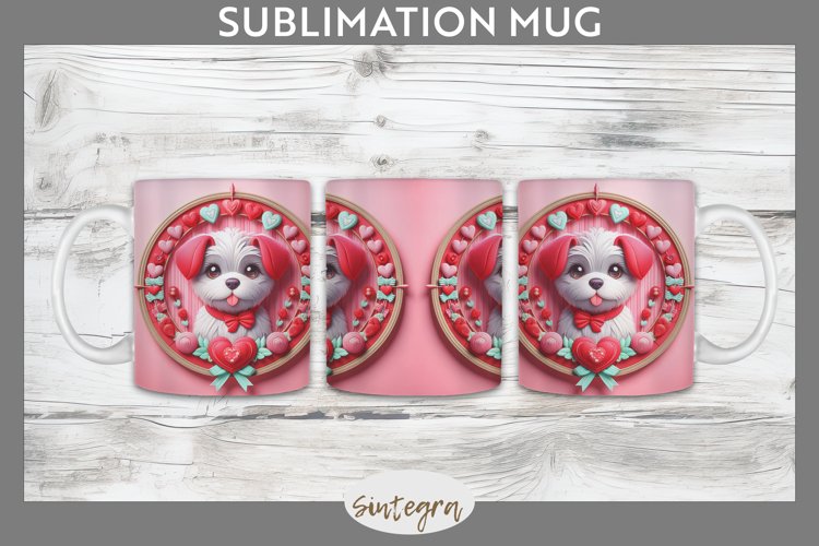 Love Dog v15 Mug Wrap Sublimation example image 1