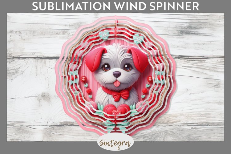 Love Dog v15 Wind Spinner Sublimation example image 1
