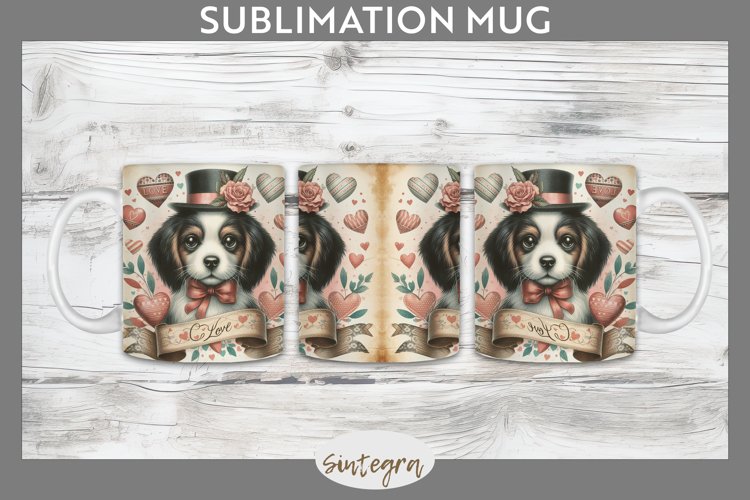 Love Dog v16 Mug Wrap Sublimation example image 1