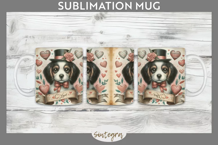 Love Dog v16 Mug Wrap Sublimation