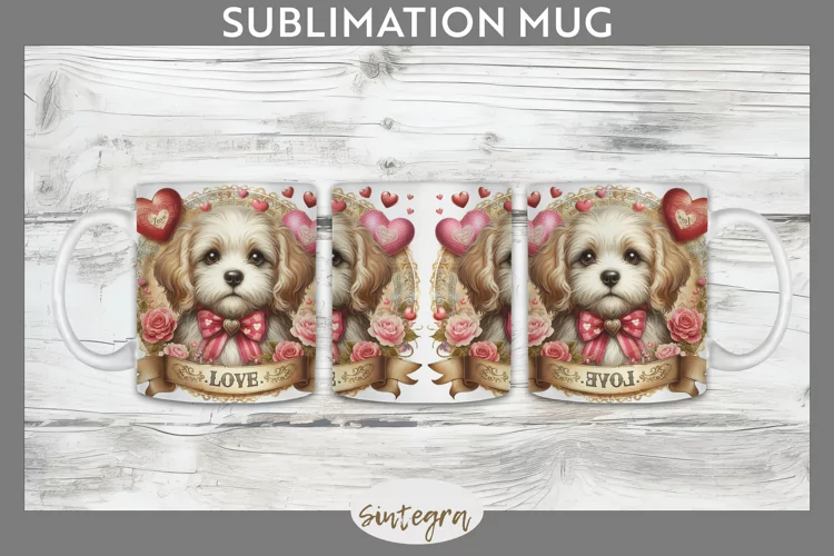 Love Dog v17 Mug Wrap Sublimation