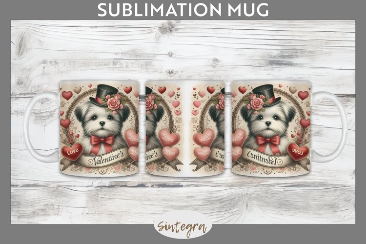 Love Dog v18 Mug Wrap Sublimation example image 1